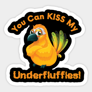 Sun Conure Parrot Kiss Underfluffies Sticker